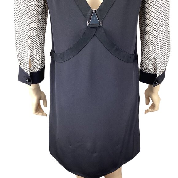 Marc By Marc Jacobs Womens Silk Shift Dress Size 2 Black & White Polka Dots - Picture 9 of 10